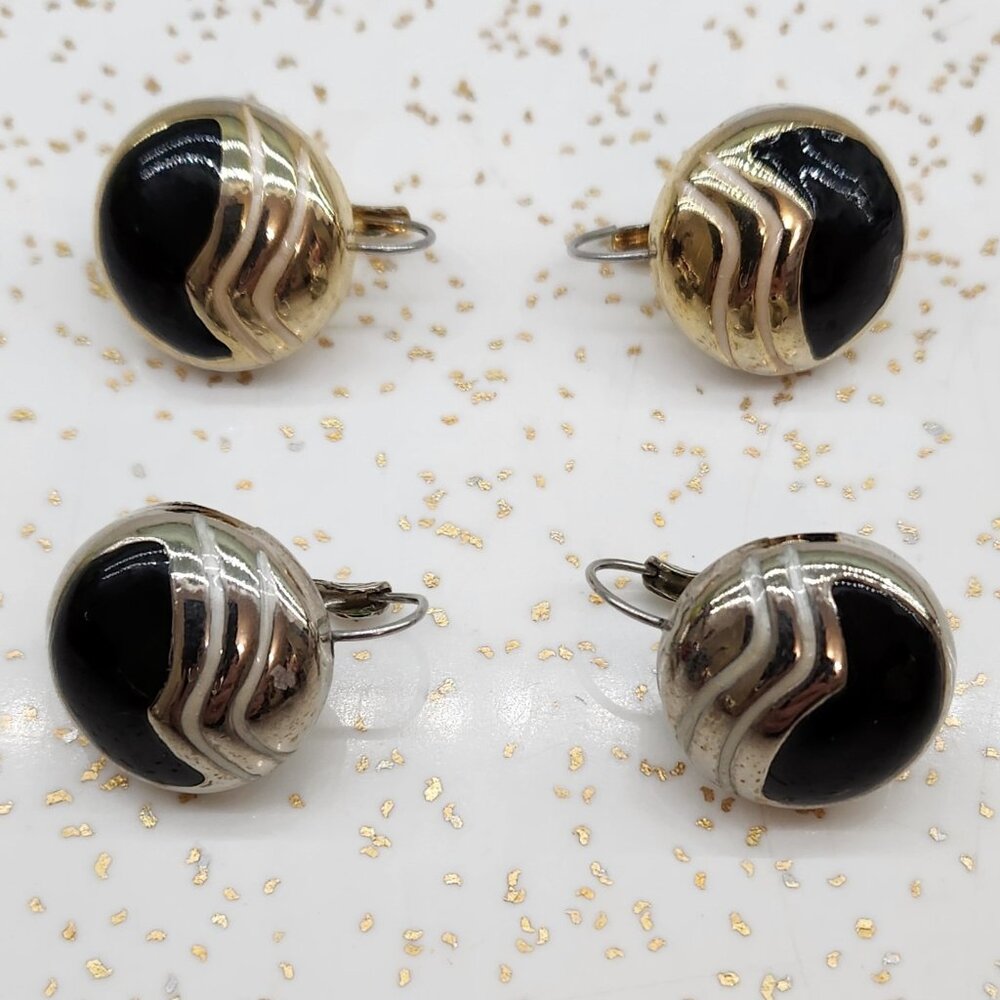 BFD-80's Metal and Enamel Bauble Earring Set